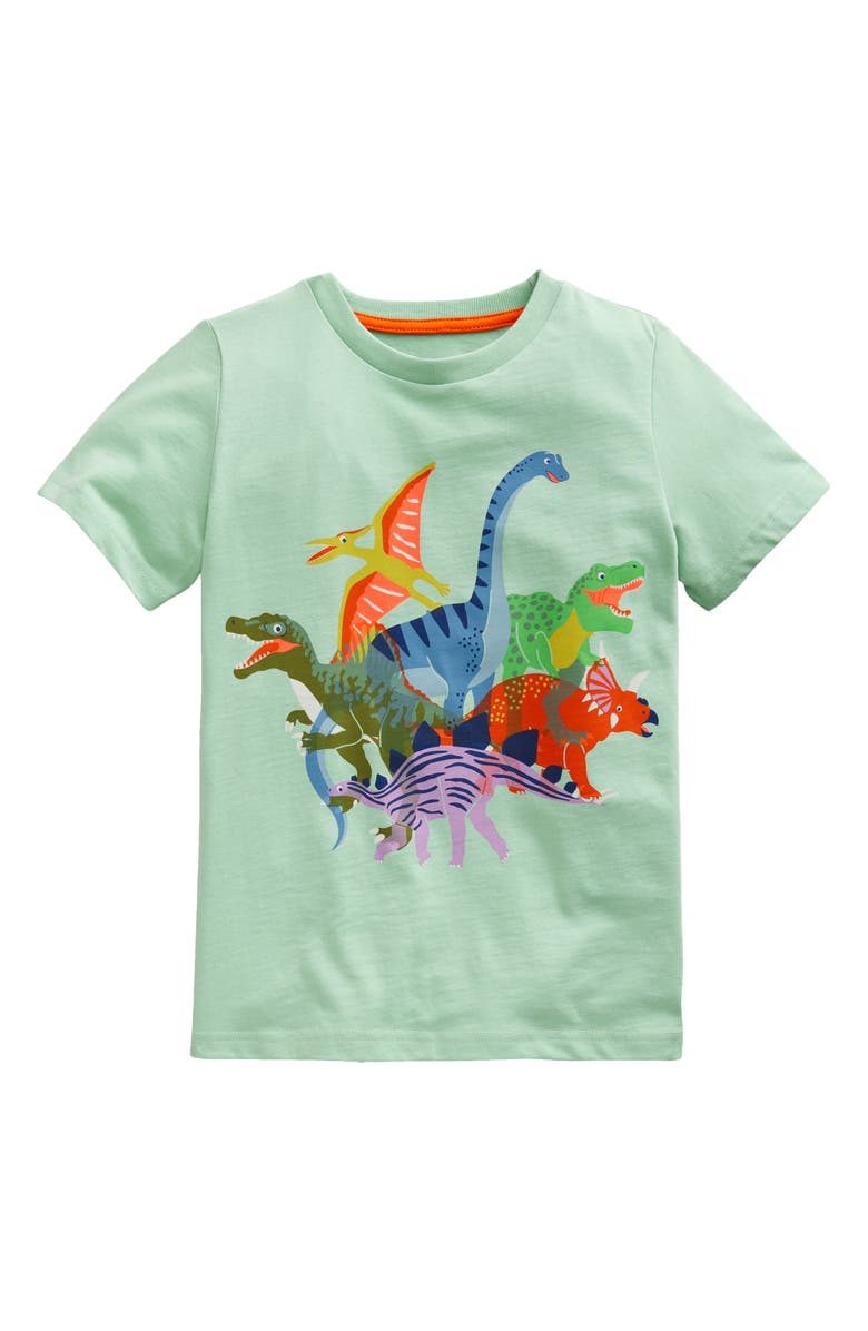 Mini Boden Kids' Dinosaur Cotton Graphic T-Shirt, Main, color, 