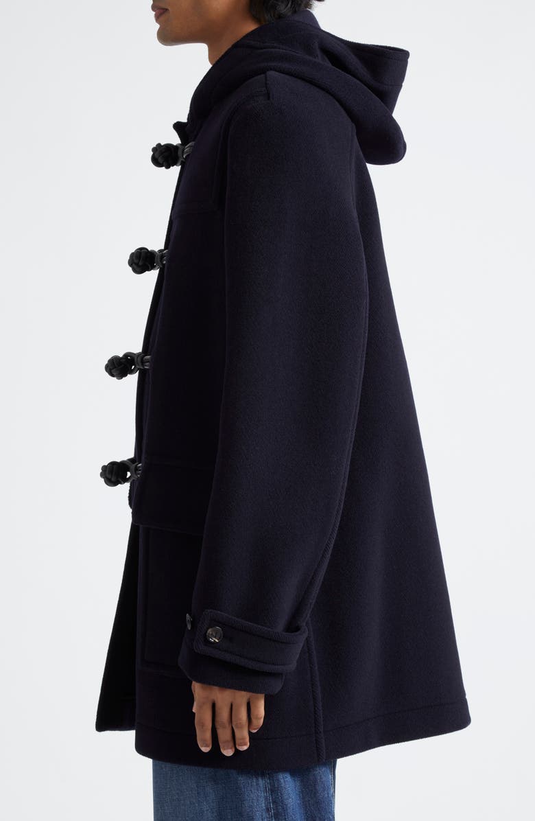 Bottega Veneta Hooded Wool Duffle Coat, Alternate, color, 4003 Navy