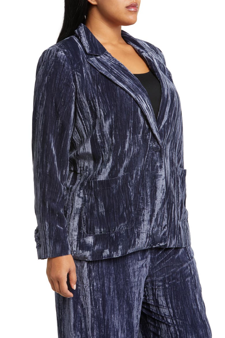 Relaxed Fit Textured Velvet Blazer, Alternate, color, NAVY BLAZER