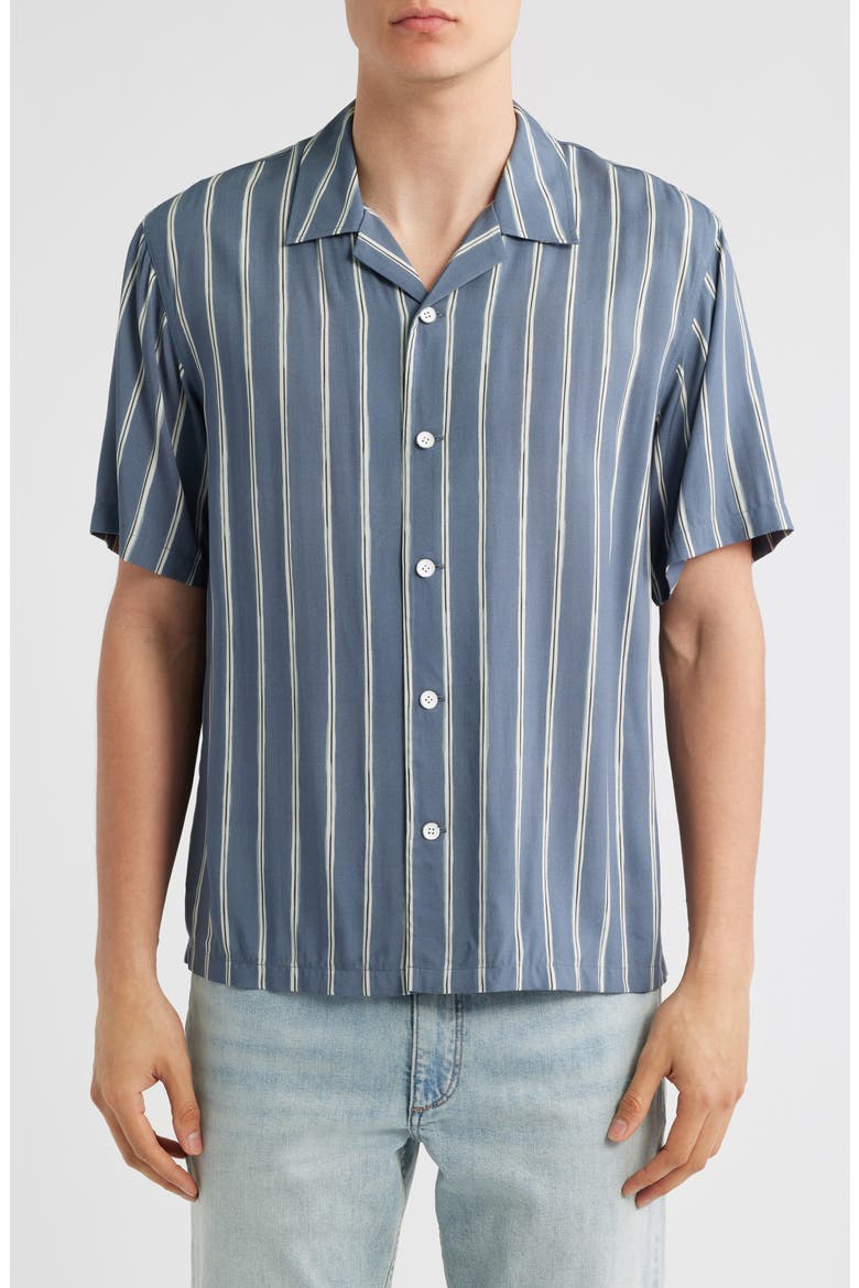 Avery Viscose Camp Shirt, Main, color, BLUE STRIPE
