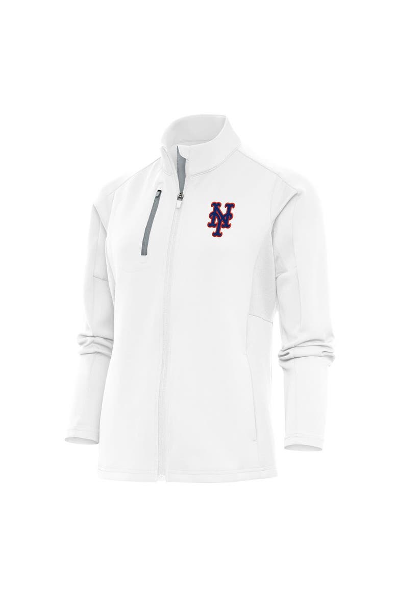 Women's Antigua White New York Mets Logo Generation Full-Zip Jacket, Main, color, White