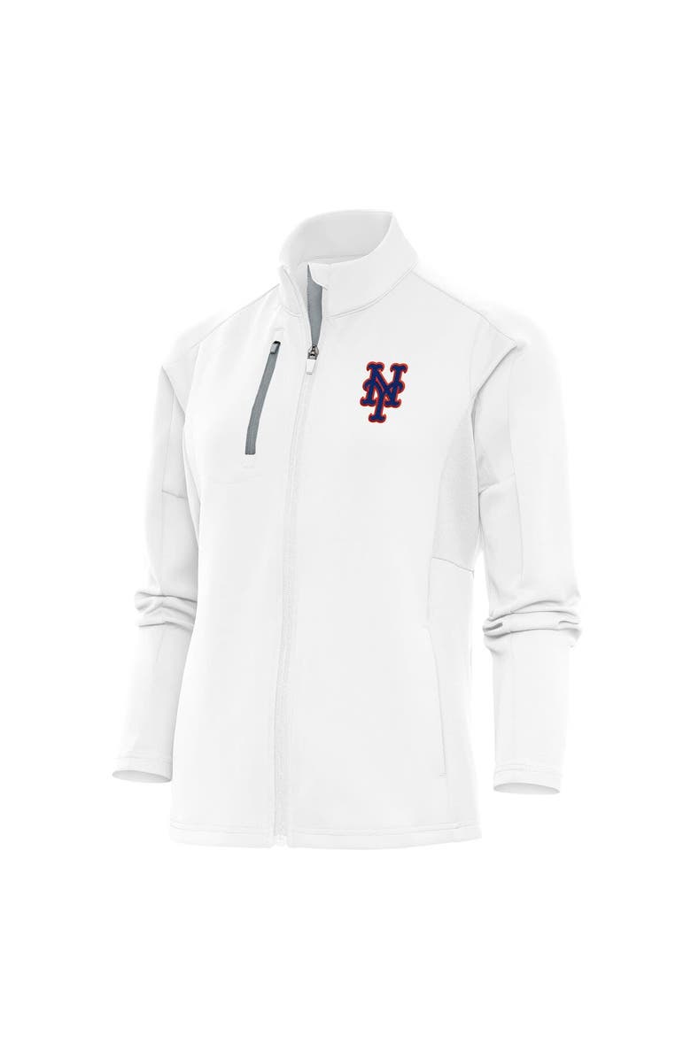 ANTIGUA Women's Antigua White New York Mets Logo Generation Full-Zip Jacket, Main, color, 