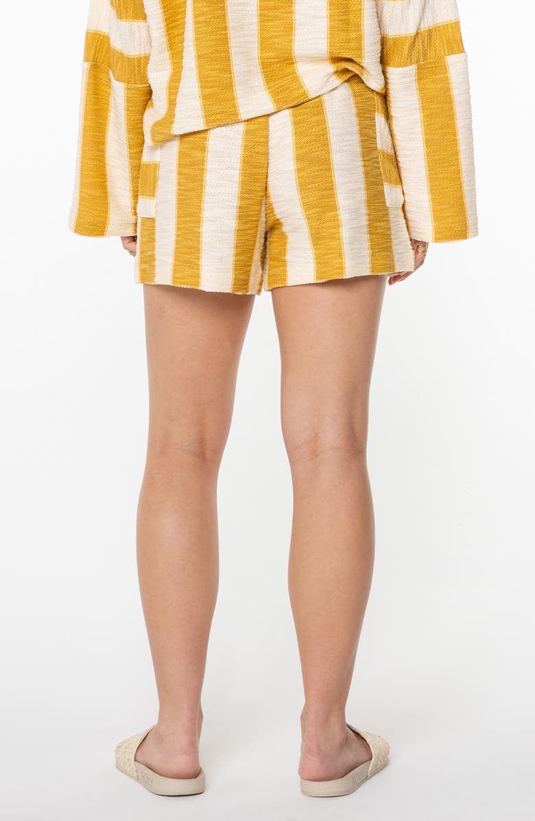 Roxy Sunny Coast Stripe Cotton Blend Shorts, Alternate, color, Amber Gold Jungle Beach Stripe