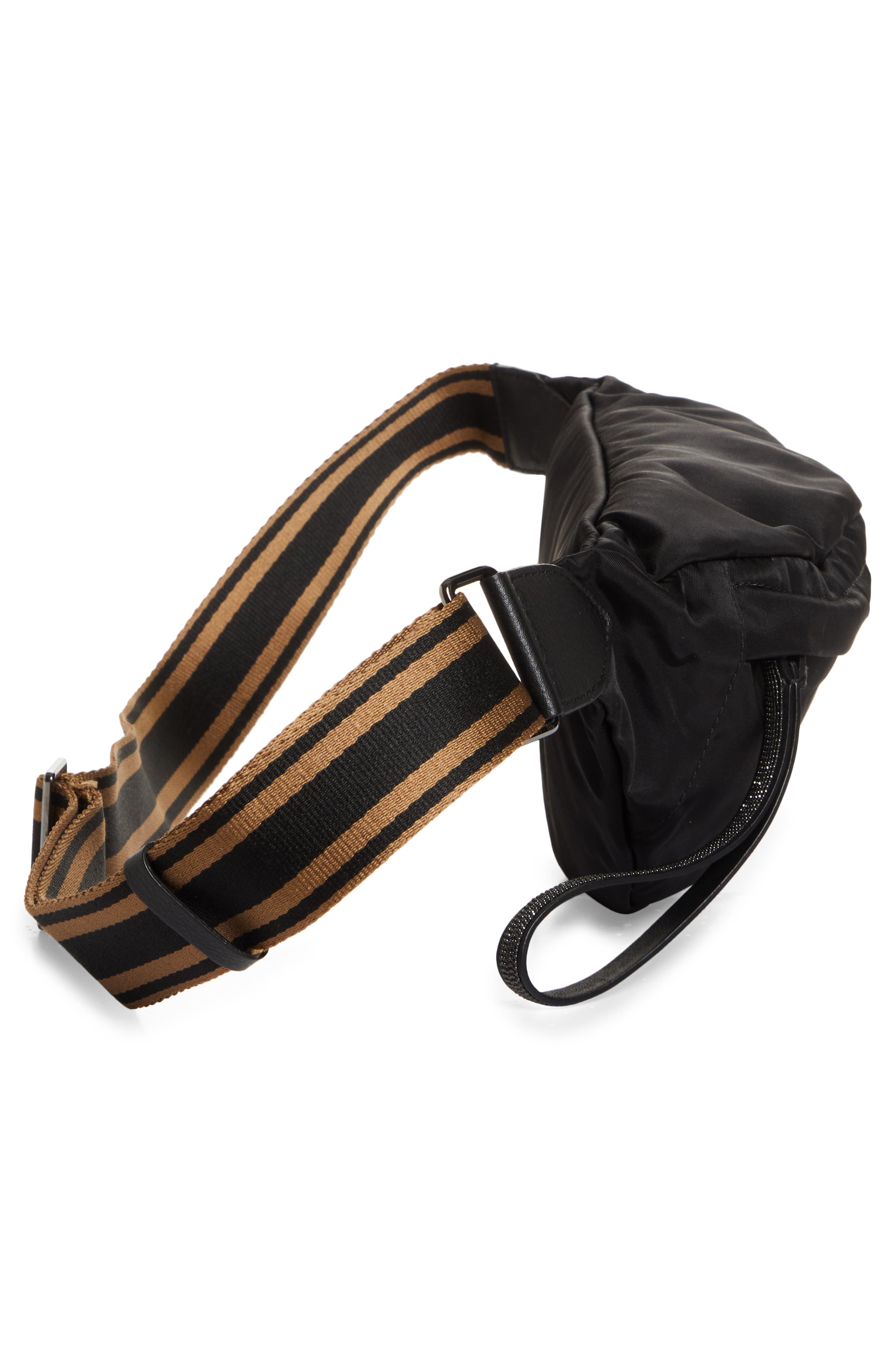 Brunello Cucinelli Monili Detail Technical Nylon Belt Bag, Alternate, color, 