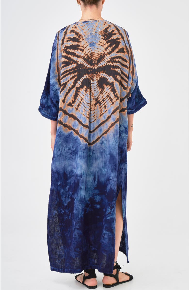 ocean+main Gauze Arc Seam Caftan, Alternate, color, Butterfly Print