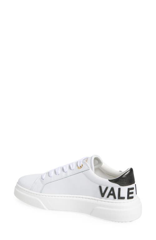 Valentino By Mario Valentino Alice Leather Sneaker In White Black