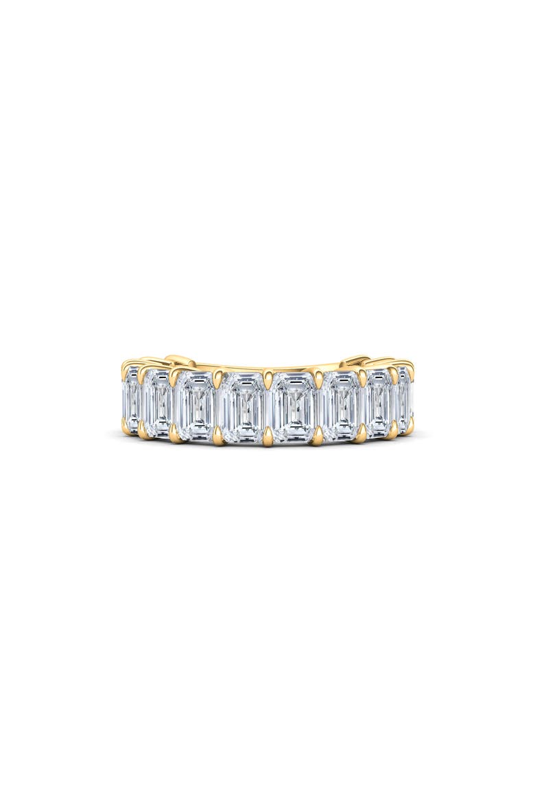 Emerald Cut Lab Created Diamond Eternity Ring, Alternate, color, YELLOW GOLD