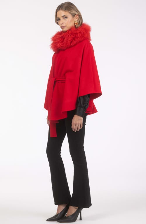 Gorski Wool Belted Cape In Red