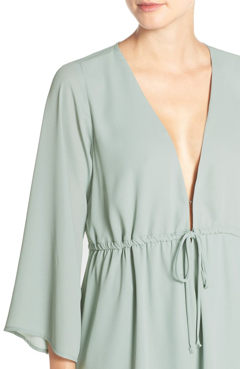 Show Me Your Mumu Roxy Plunging Tie Waist Romper, Alternate, color,