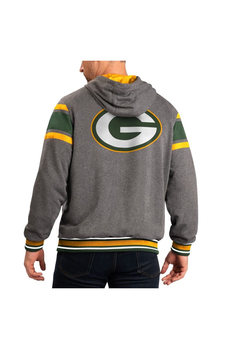 G-III SPORTS BY CARL BANKS Men's G-III Sports by Carl Banks Green/Gray Green Bay Packers Extreme Full Back Reversible Hoodie Full-Zip Jacket, Alternate, color, Green