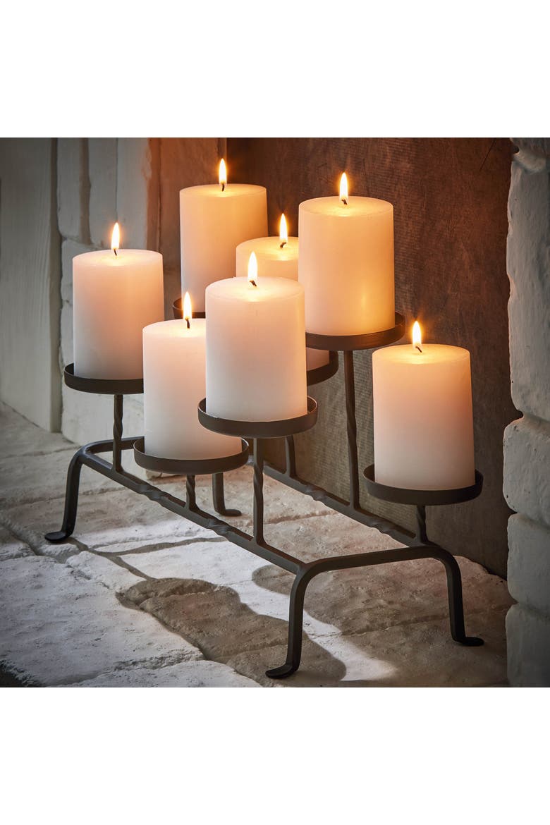Twist Fireplace Pillar Candle Holder Black Iron Decorative, Alternate, color, Black