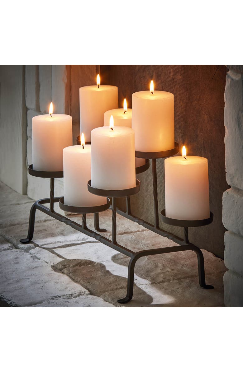 tag Twist Fireplace Pillar Candle Holder Black Iron Decorative, Alternate, color, Black