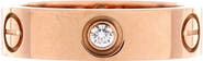 Pre-Owned Cartier Love 3 Diamonds Band Ring 18K Rose Gold with Diamonds