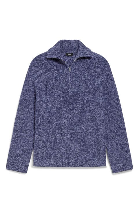 Wool Bouclé Quarter Zip Sweater