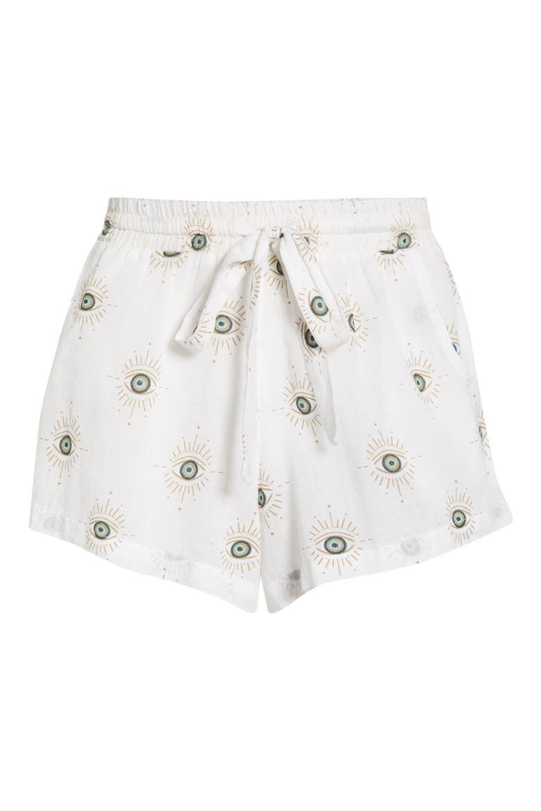 Evil Eye Cover-Up Shorts, Alternate, color, WHITE EVIL EYE