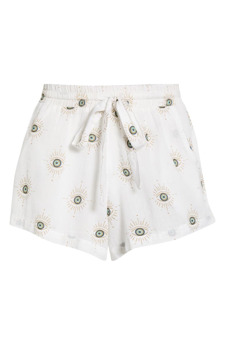 Elan Evil Eye Cover-Up Shorts, Alternate, color, White Evil Eye