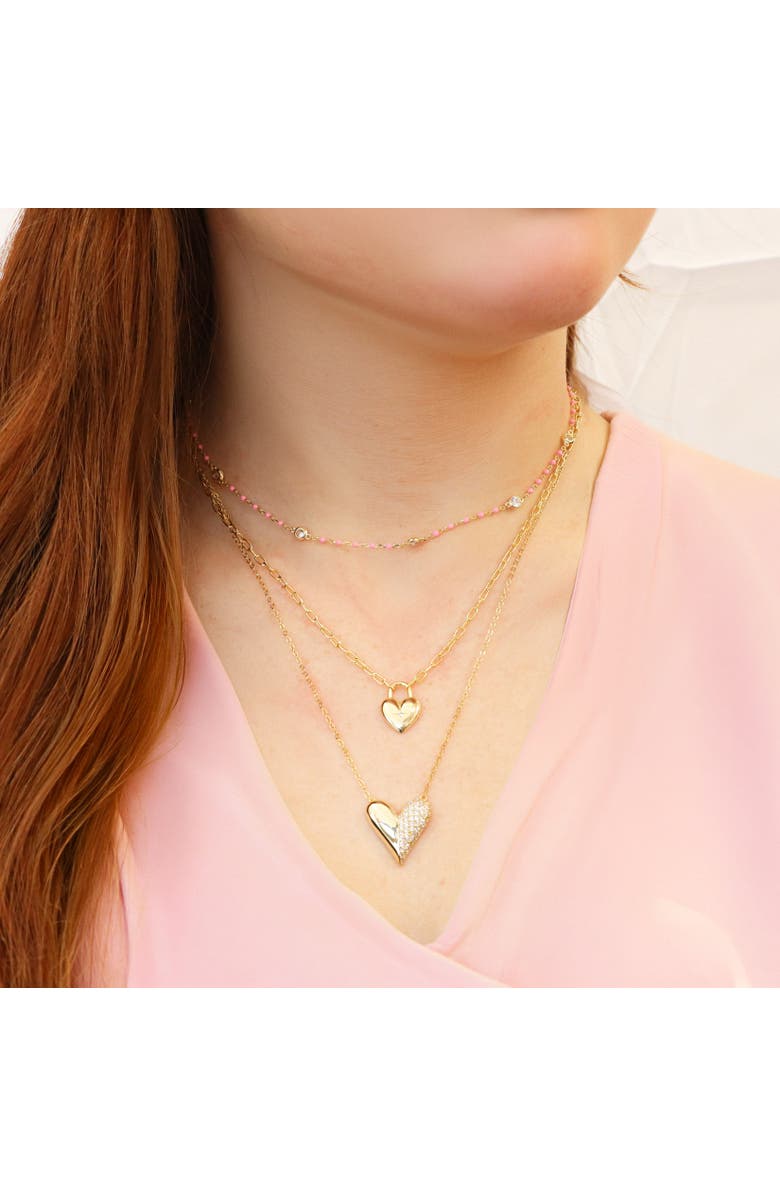 The Lovery Fine Jewelry Pink Bead CZ Chain Necklace, Alternate, color, 