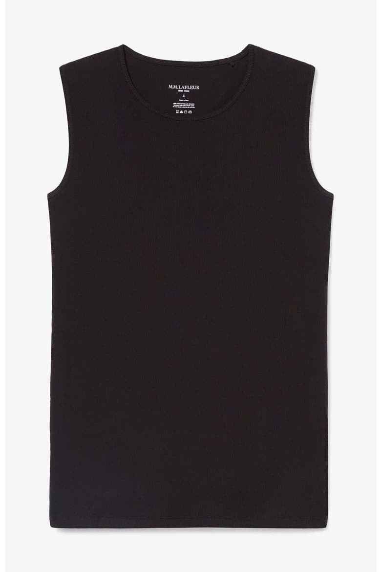 Paige Organic Ribbed Pima Cotton Tank, Alternate, color, Black