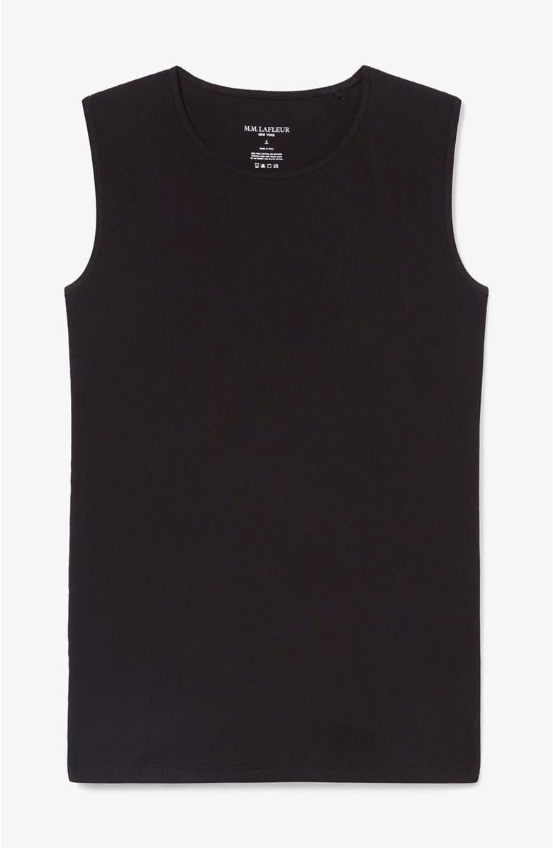 M.M.LaFleur Paige Organic Ribbed Pima Cotton Tank, Alternate, color, Black