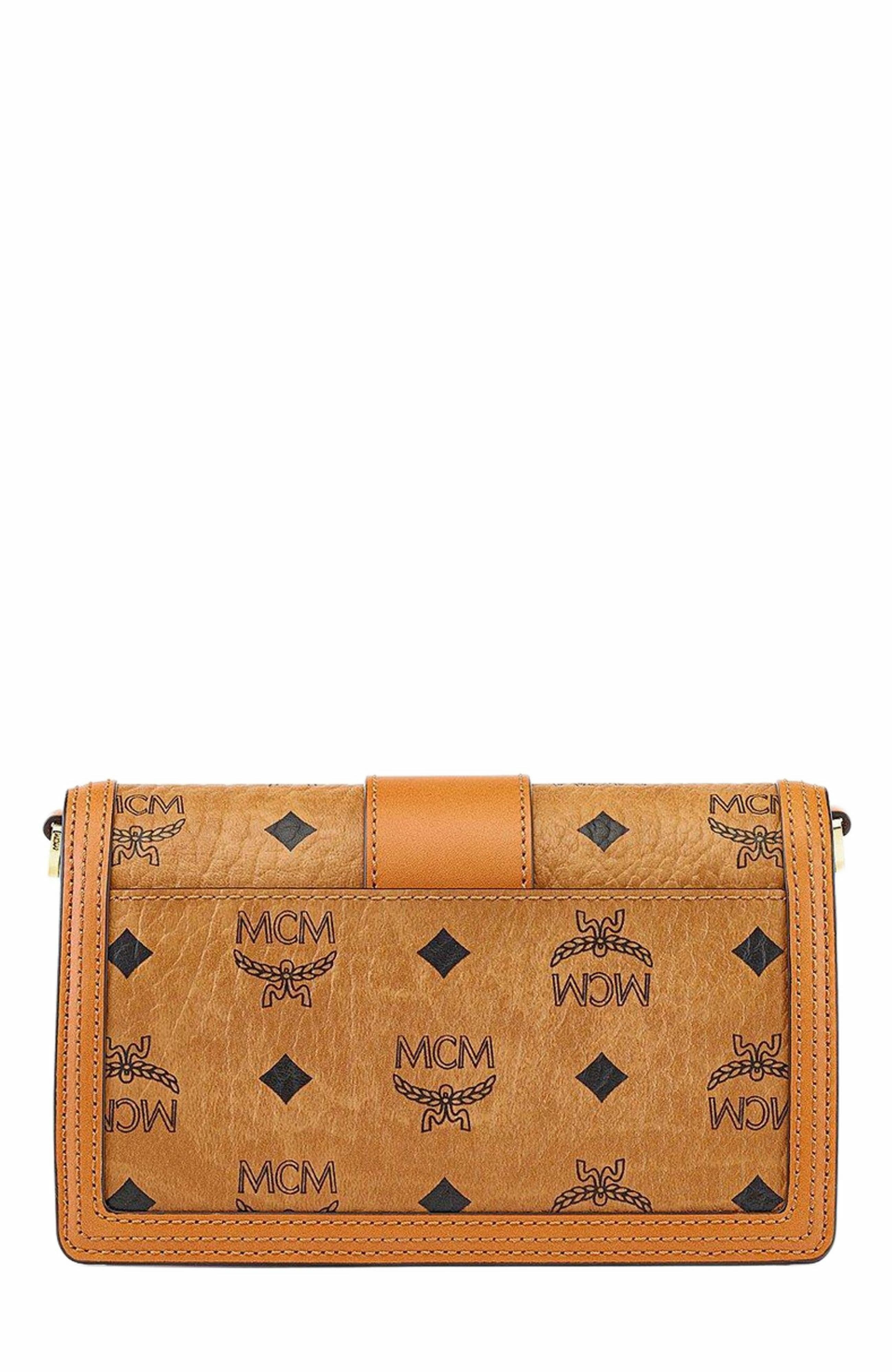 MCM Tracy Crossbody in Visetos, Alternate, color, Cognac