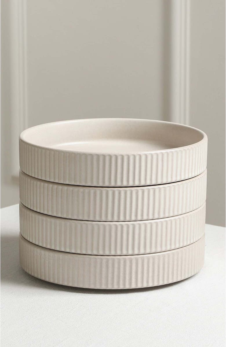 Stone Lain Haven Stoneware 4-Piece Pasta Bowl Set, Alternate, color, Beige