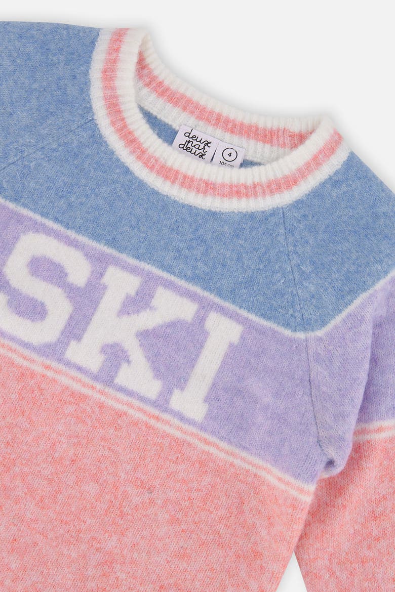 Ski Jacquard Colorblock Sweater, Alternate, color, Light Blue and Light Pink