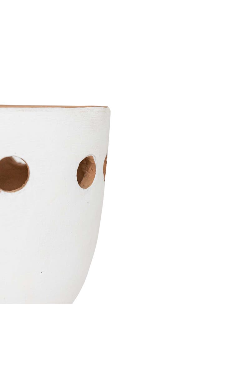 Round Cutout Planter White Terracotta, Alternate, color, White