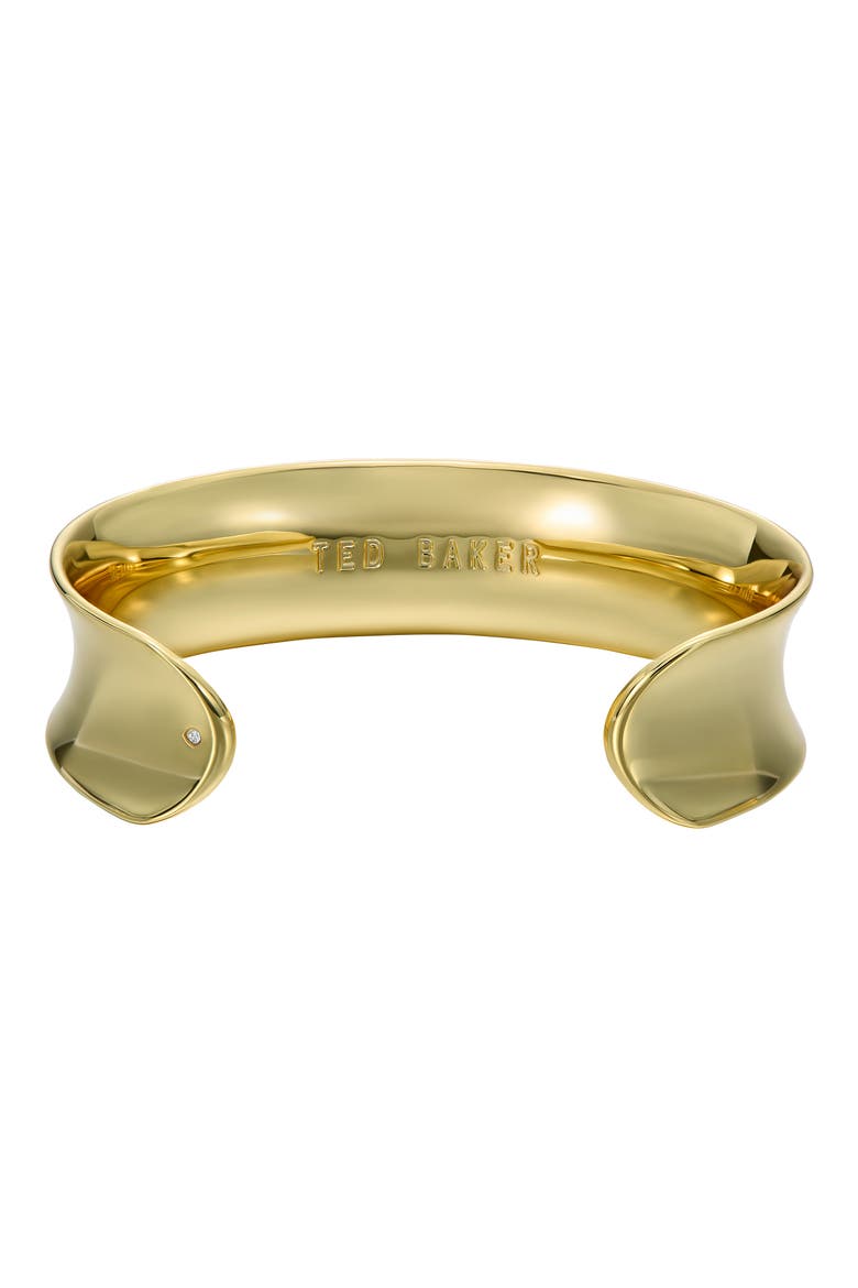 Contina Concave Cuff Bracelet, Alternate, color, METALLIC GOLD