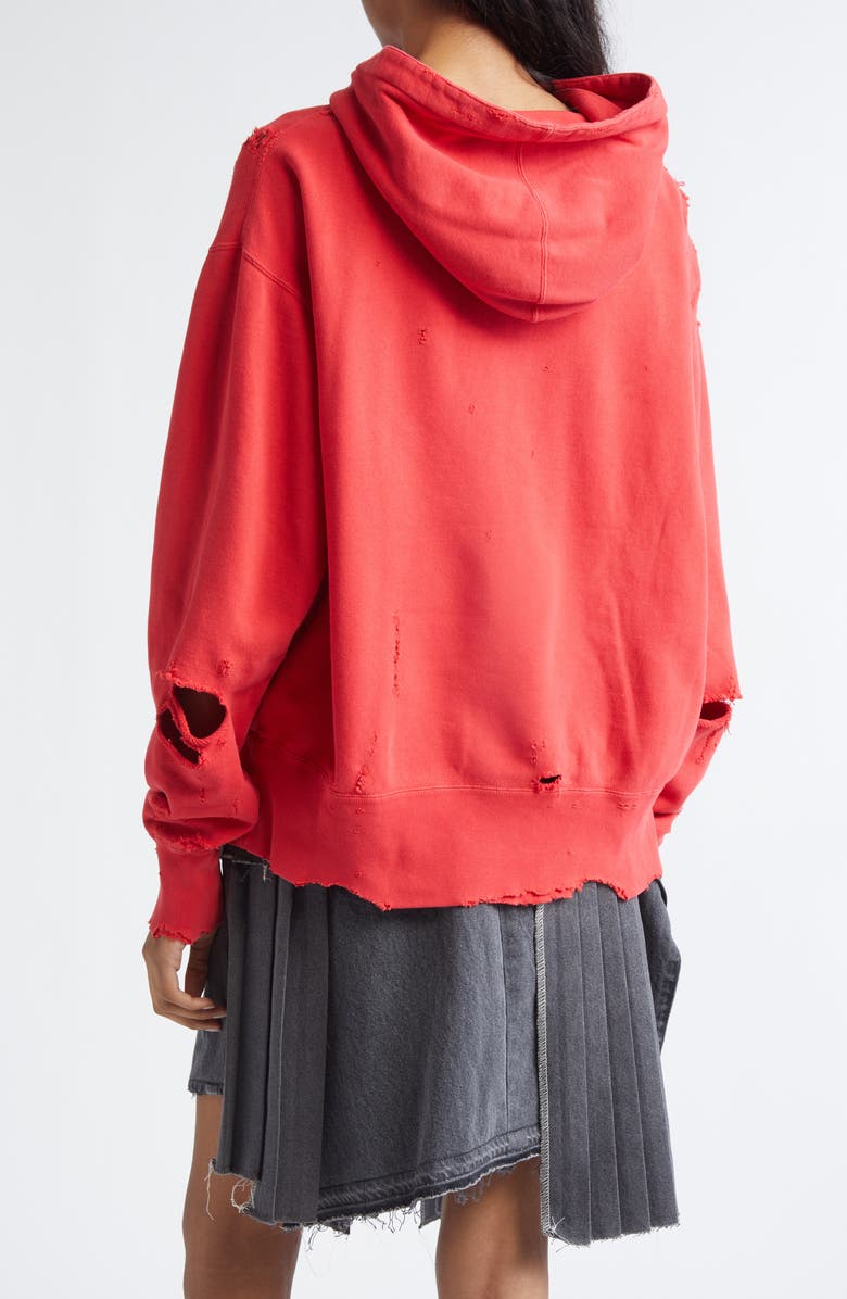 KURO More Damage Rip & Repair French Terry Hoodie, Alternate, color, Red