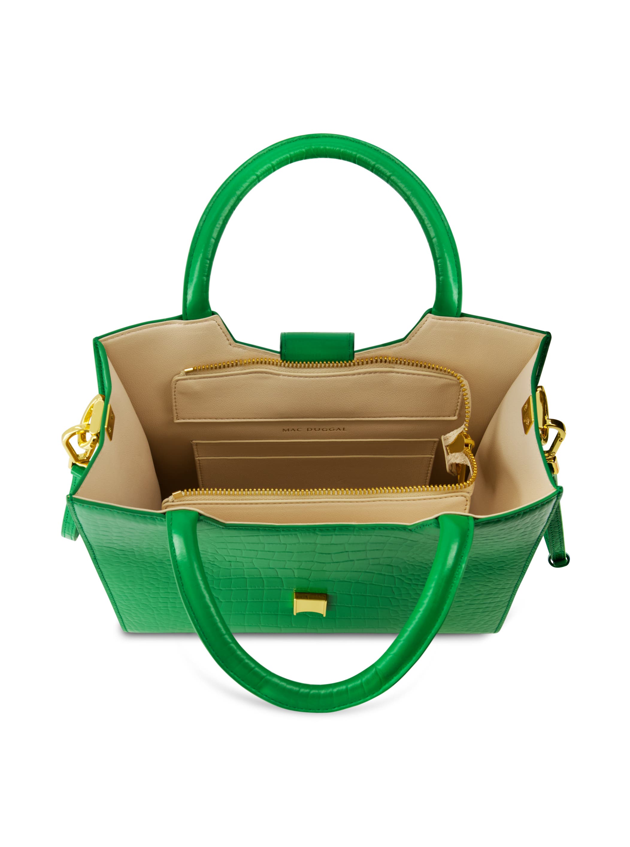 Crocodile Leather Buckle Detail Medium Tote Bag, Alternate, color, Spring Green