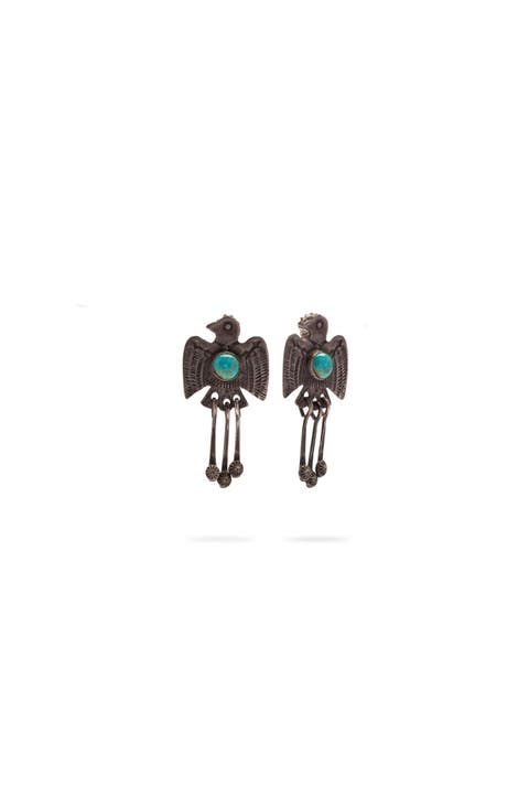 Turquoise Bird Navajo Earrings