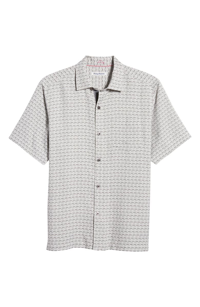 Tommy Bahama Geovanni Geo Classic Fit Silk Camp Shirt, Alternate, color, Bala Shark