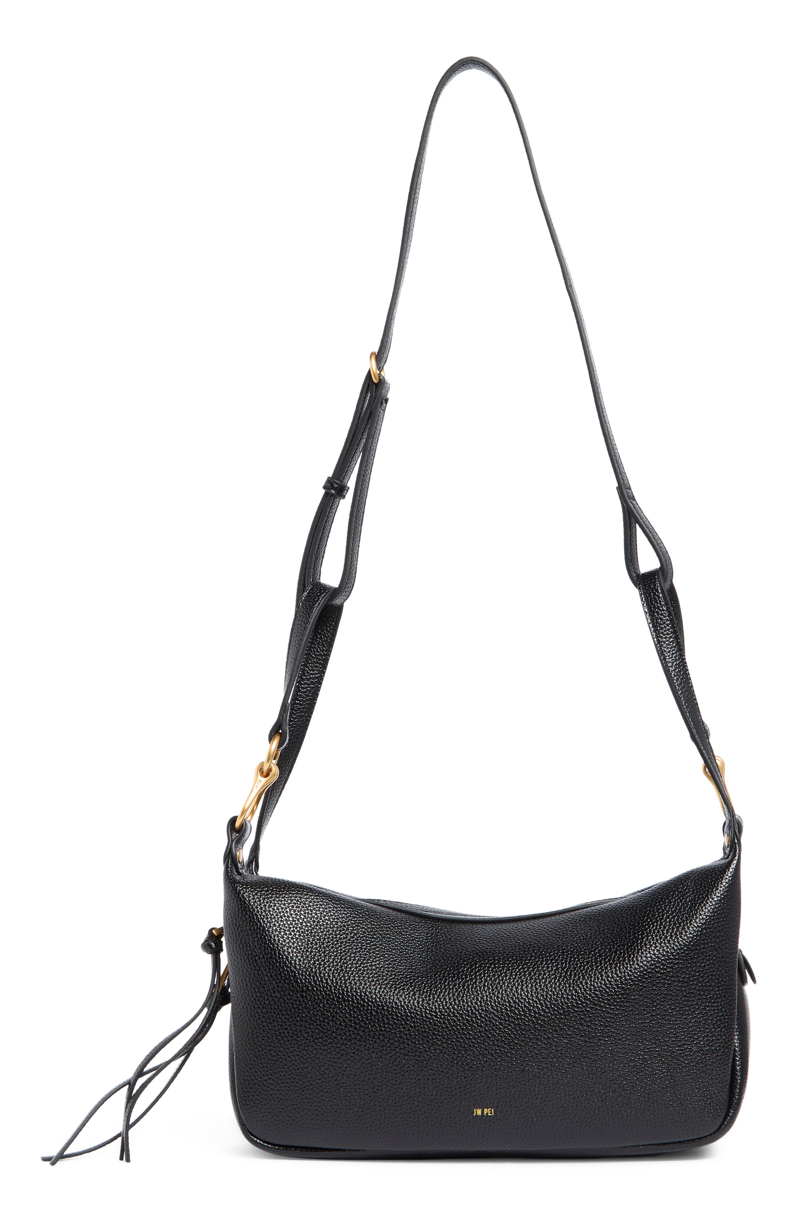 Selia Faux Leather Crossbody Bag, Main, color, BLACK