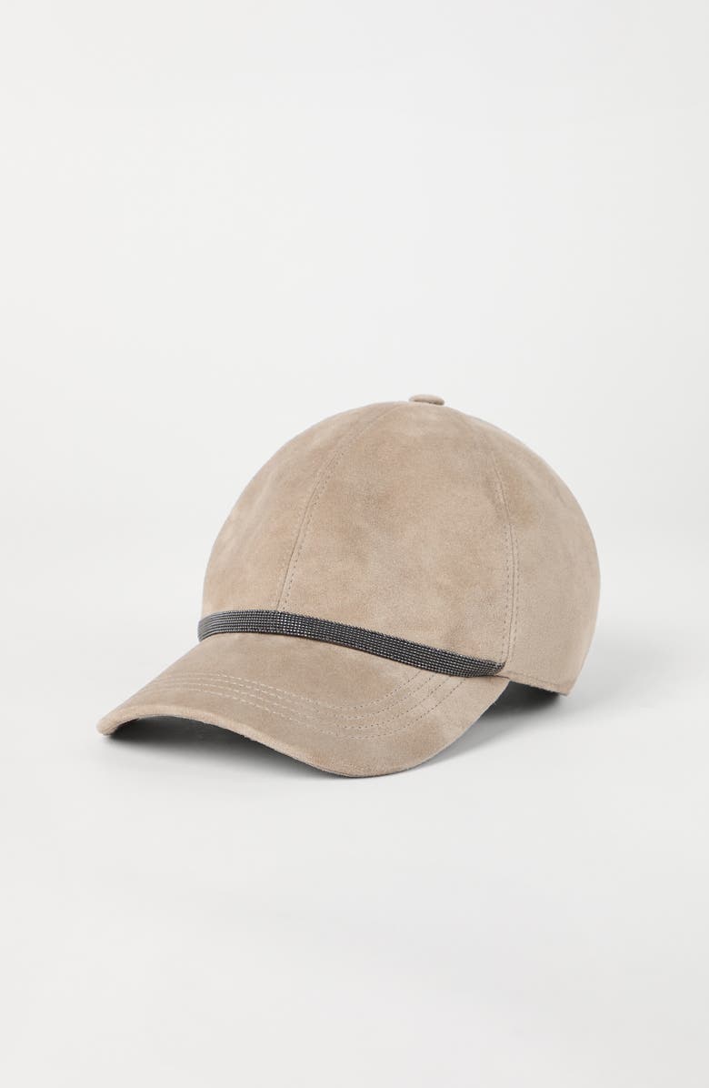 Brunello Cucinelli Suede baseball cap, Alternate, color, 