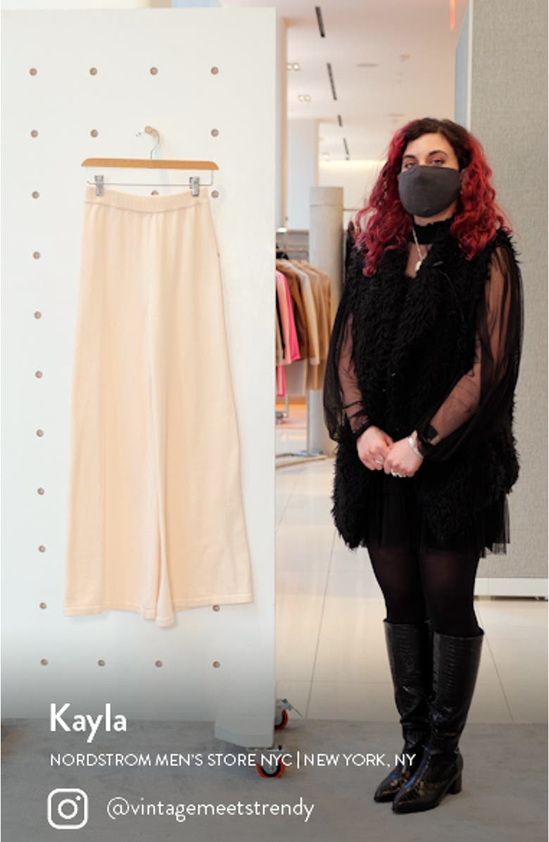 Mitchell Wide Leg Cotton & Wool Blend Knit Pants, sales video thumbnail