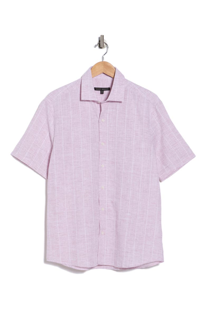 Maderio Short Sleeve Woven Shirt, Alternate, color, CORAL