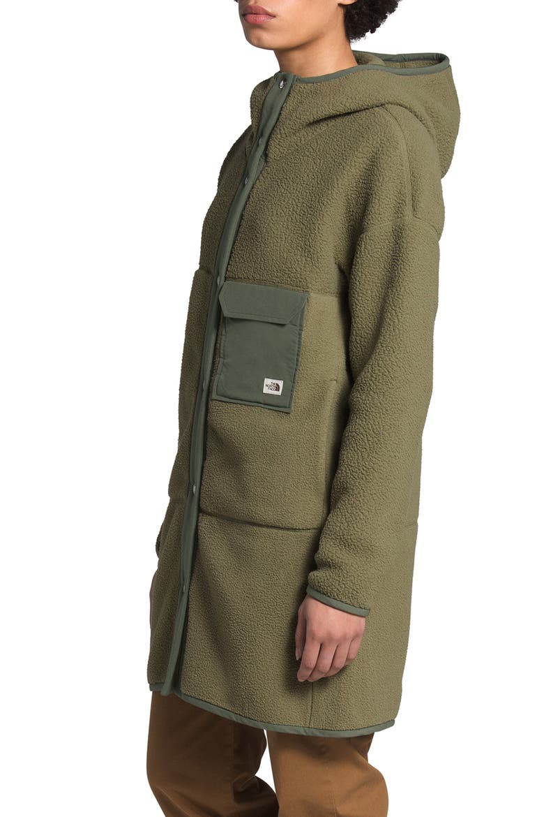 Mashup Fleece Hooded Coat, Alternate, color, BURNT OLIVE GRN/NEW TAUPE GRN