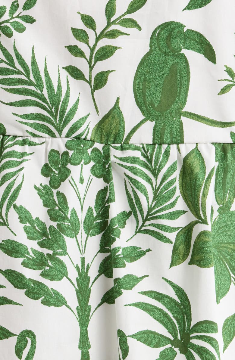 SUGARLIPS Double Ruffle Smocked Bodice Midi Sundress, Alternate, color, White/ Green