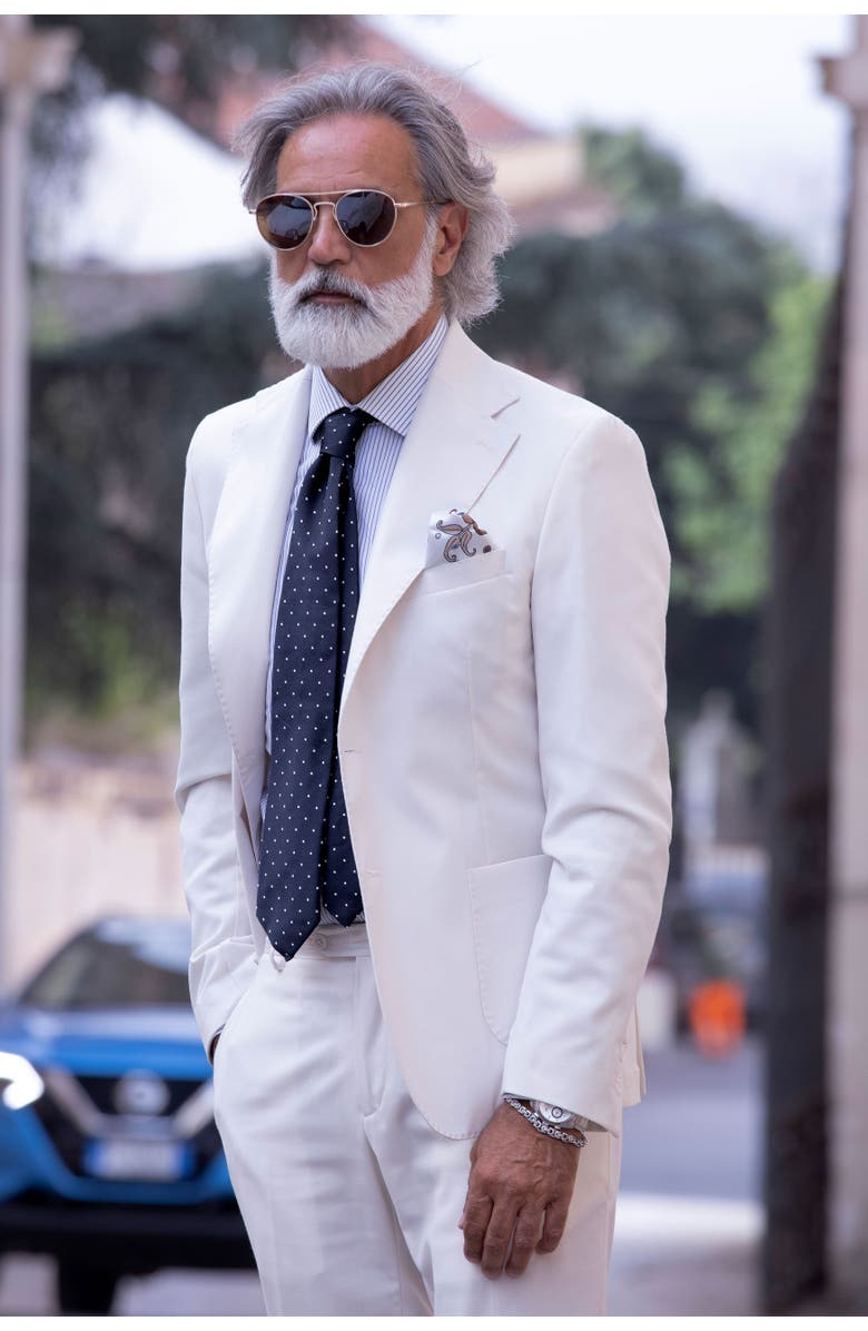 Elizabetta Pisa - Silk Jacquard Tie for Men, Alternate, color, Navy