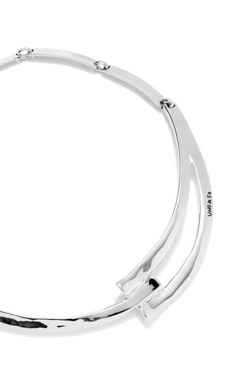 Unode50 Sculpted Choker Necklace In Metallic