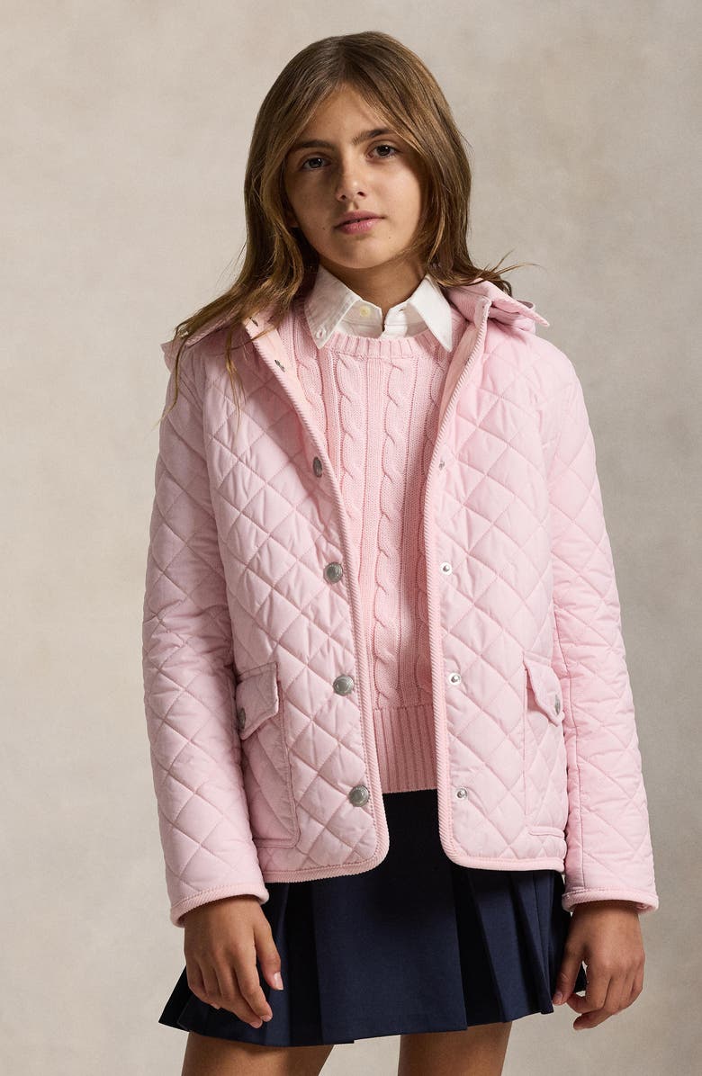 Polo Ralph Lauren Kids' Audrey Hooded Quilted Jacket, Alternate, color, Pink