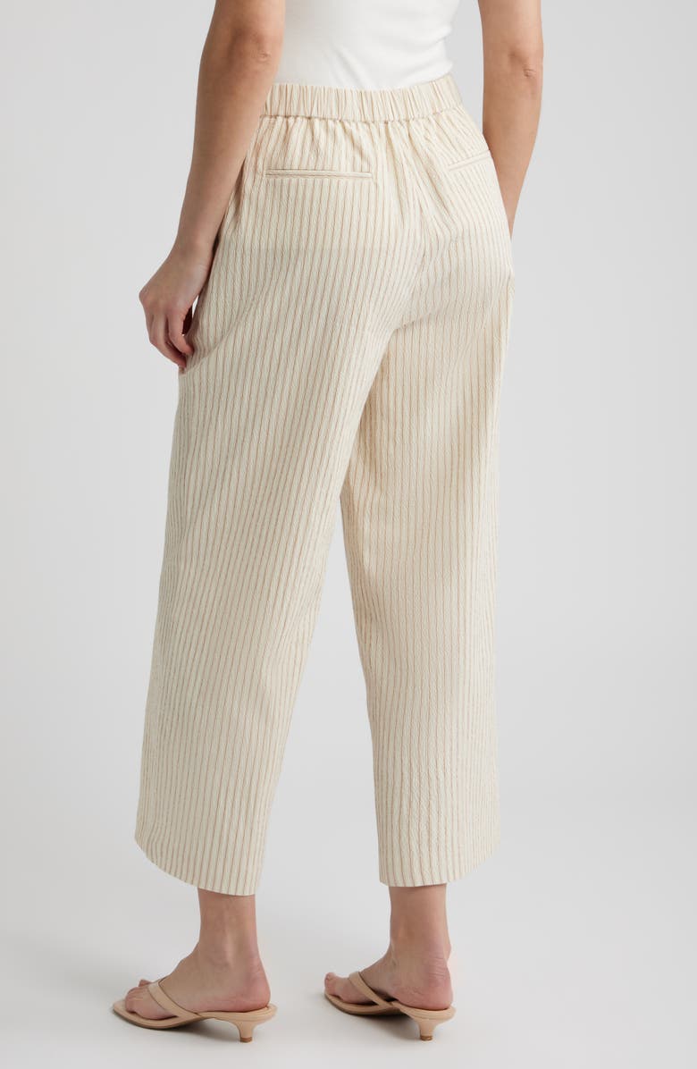 Bernardo Pinstripe Crop Pull-On Pants, Alternate, color, Ivory/ Gold Oak Stripe