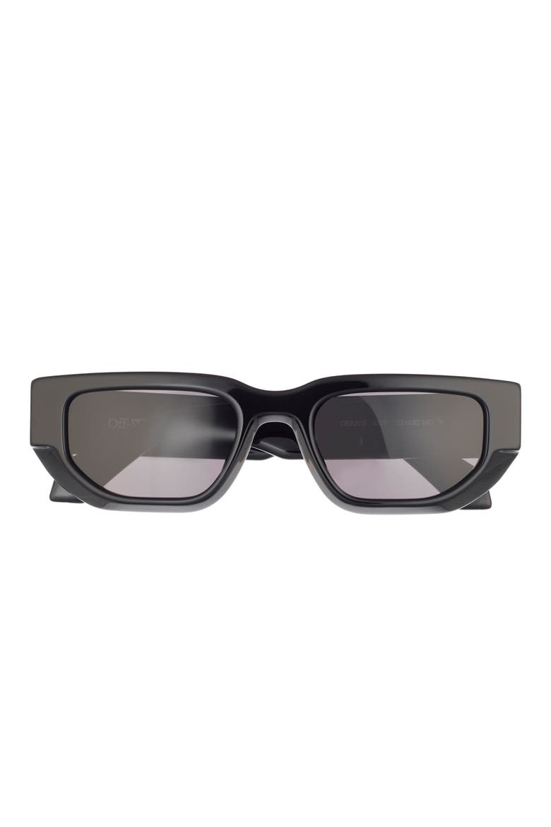 Greeley 50mm Rectangular Sunglasses, Main, color, BLACK DARK GREY