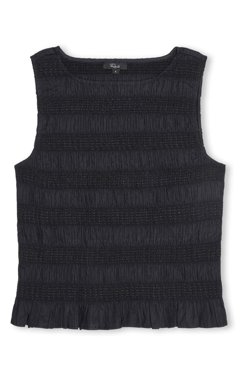 Rails Kane Ruched & Embroidered Shell, Alternate, color, Black