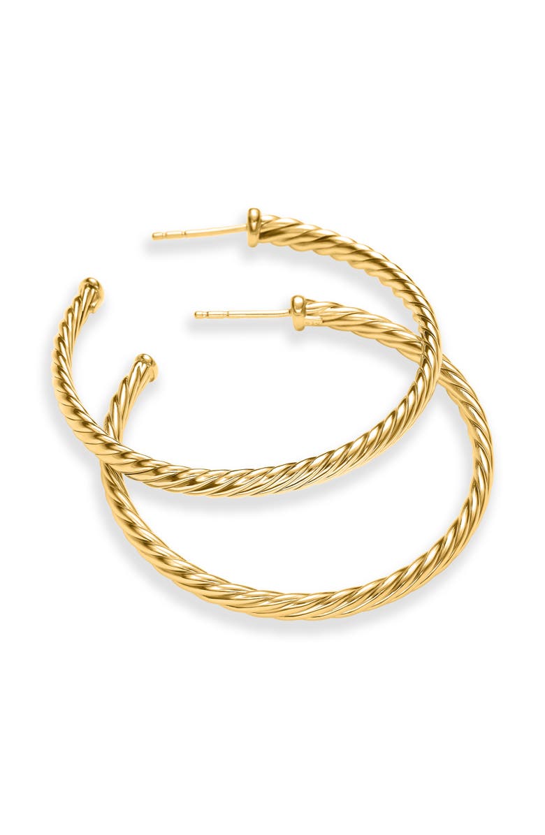 David Yurman Cable Spiral Hoop Earrings, Alternate, color, Gold