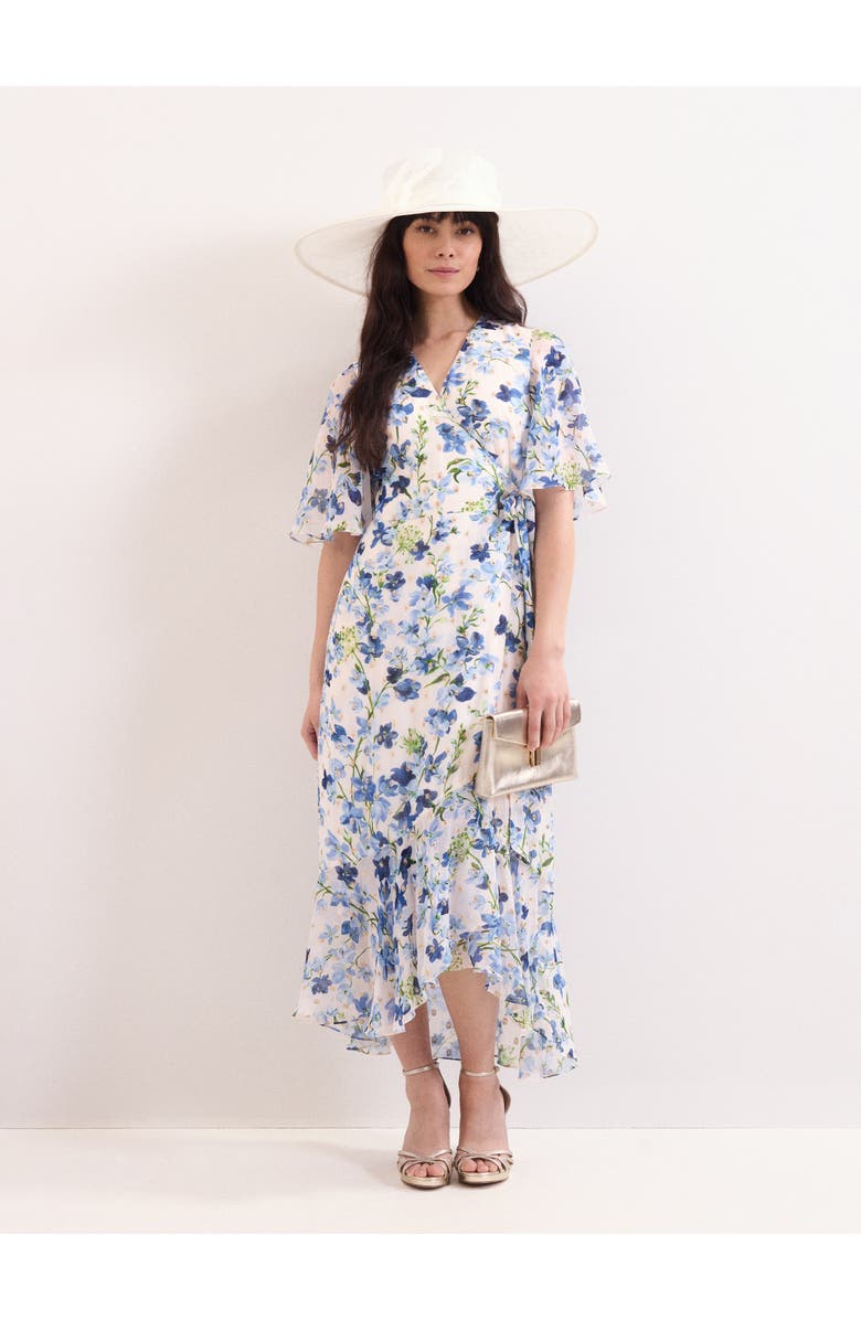 Phase Eight Juliette Floral Midi Dress, Main, color, Cream