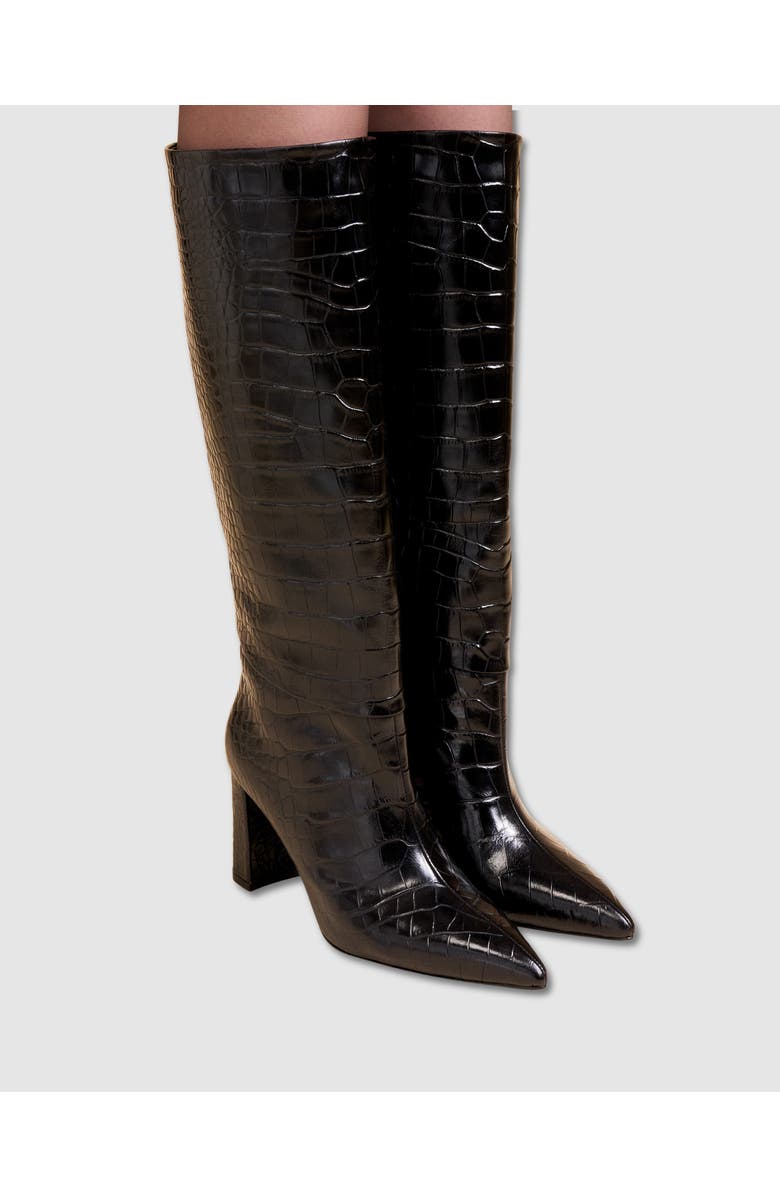 MI/MAI Wassily Croc-style Long Boot, Alternate, color, Black