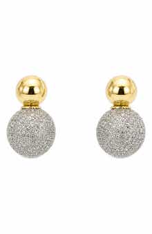 Pavé Zircon Ball Drop Stud Earrings