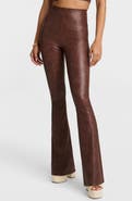 Commando Animal Print Faux Leather Flare Leg Pants