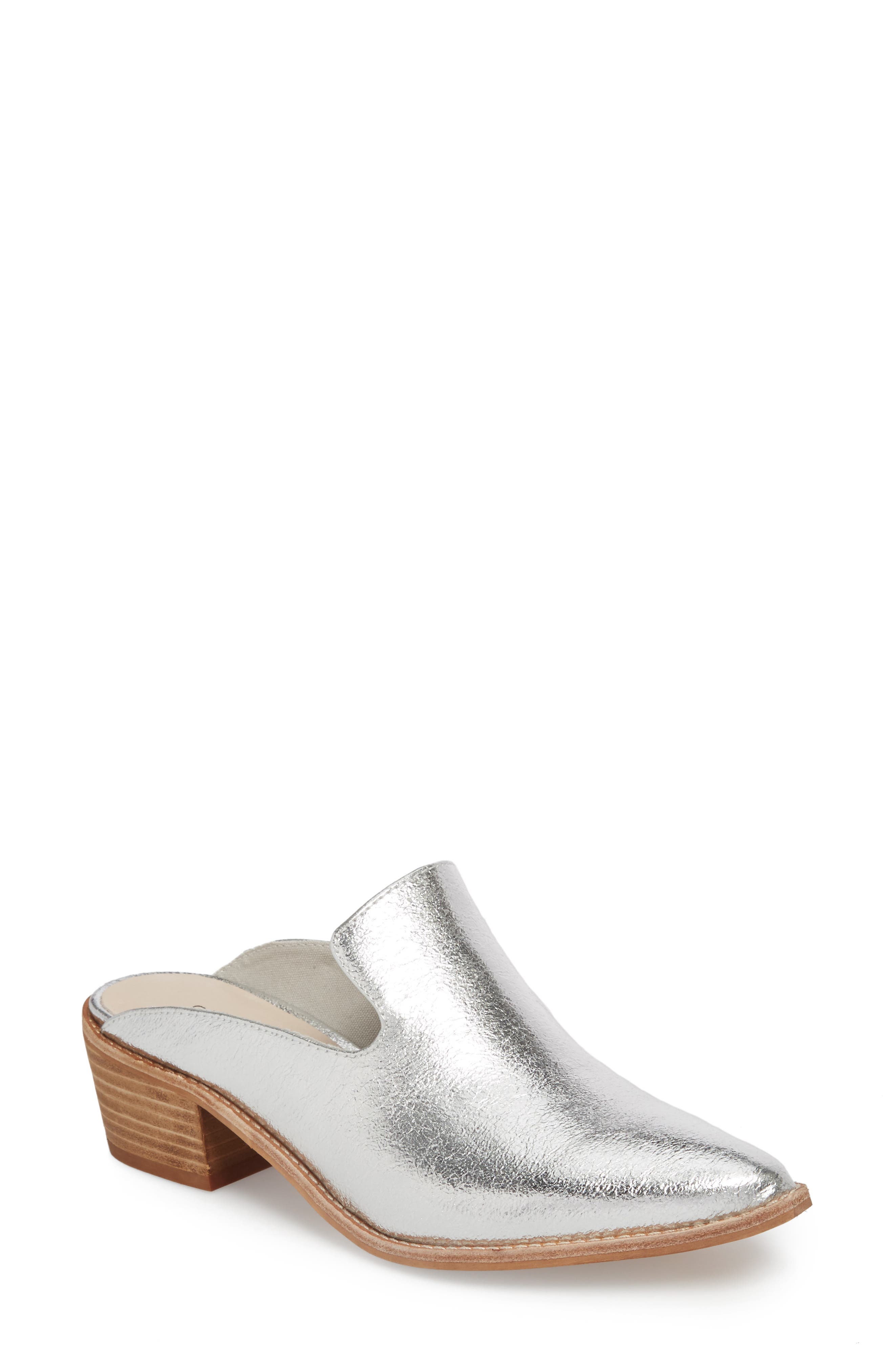 Marnie Loafer Mule, Main, color, SILVER LEATHER